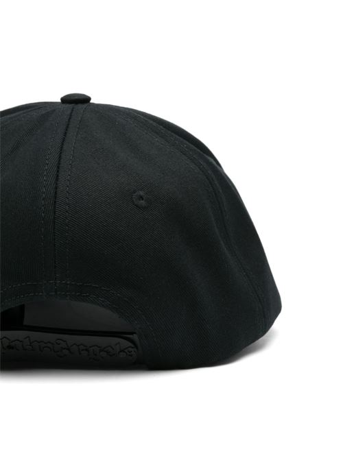 Black cotton logo hat PALM ANGELS | PMLB094C99FAB0011003